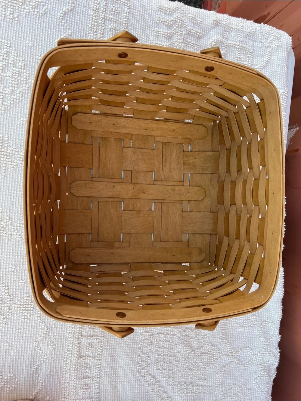 Longaberger 2004 Handwoven Wooden Market Basket - Natural Honey Brown
